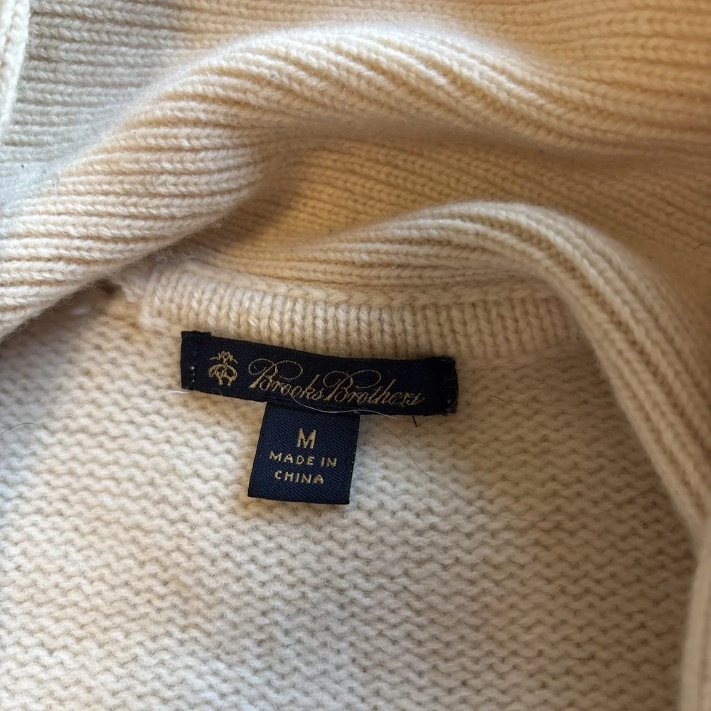 Brooks Brothers Lambswool Argyle Shawl Collar Grandpa Core Duster Tie Sweater M‎